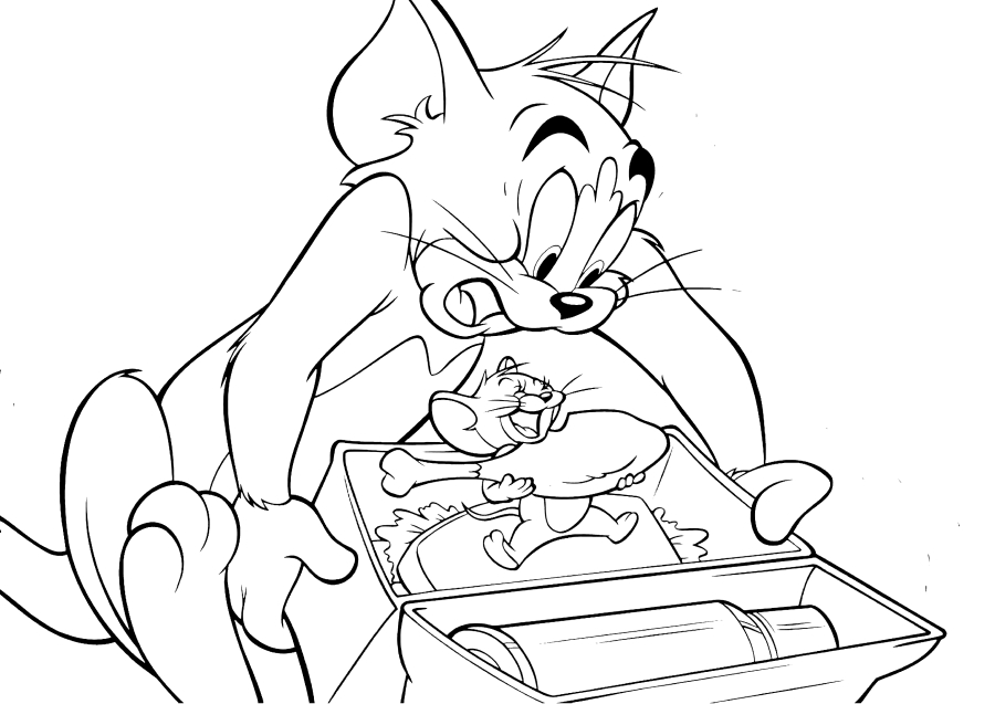Maus Jerry aß Tom Mittagessen